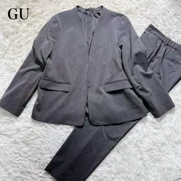GU 지유 여성 팬츠 수트 워셔블 노카라 자켓 XL