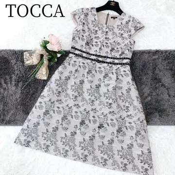 [토카/TOCCA] 롱 원피스 자카드 올 패턴 꽃무늬 플레어 A라인