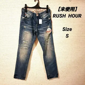 [ 미사용 ] RUSH HOUR 데미지 진 스트레이트 팬츠 빈티지