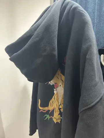 호랑이 자수 후드티 남성용