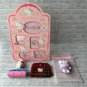 Hello Kitty 사진 프레임과 잡화 세트 2단 접이식 지갑 키홀더