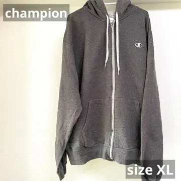챔피온 풀 집업 후드티 XL 그레이 US 구제 의류