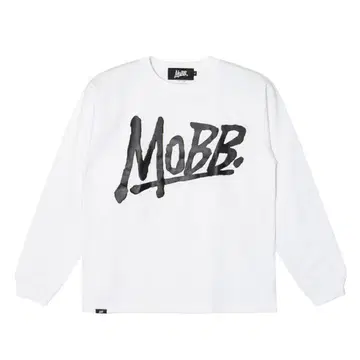 MO.B.B. 로고 프린트 긴팔 티셔츠 화이트