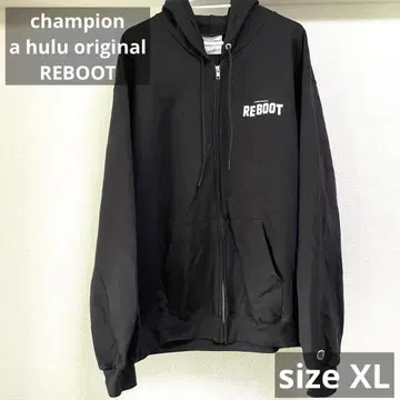 챔피온 풀 집업 후드티 XL 블랙 US 구제 의류