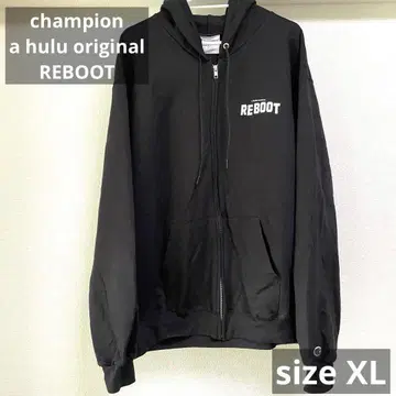 챔피온 풀 집업 후드티 XL 블랙 US 구제 의류