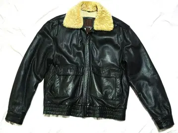 [천연 가죽] 블랙 레더 자켓 퍼 포함