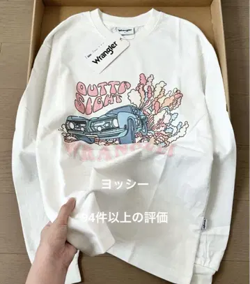 Wrangler 프린트 T셔츠 긴팔 화이트 F