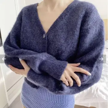 푸치르르 모헤어 가디건 petitelulu 네이비 에디트포르르