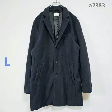 코트 아우터 미들 기장 길게 네이비 무지 L 깔끔한 캐주얼 겨울 의류