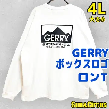 남성용 빅 사이즈 4L GERRY 마운틴 박스 로고 롱 T 긴팔 빅