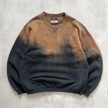 Boro Fade 보로 페이드 맨투맨 브라운 x 블랙 퇴색 육후