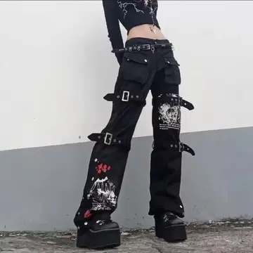 밴딩 블랙 팬츠 y2k