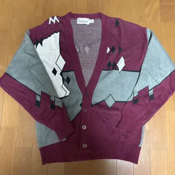 기하학 패턴 니트 가디건 made in USA