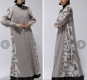 HARE 하레 패턴 절개 롱 원피스