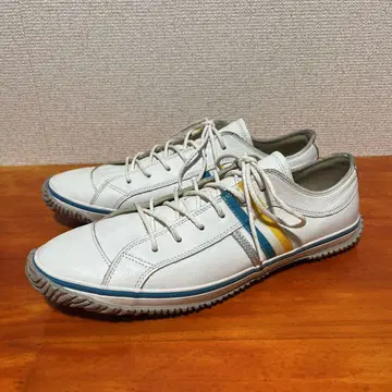 새상품급 스핑글무브 화이트 파랑 블루 25.5cm 가죽 스니커즈