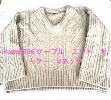 room306 comtemporary 케이블 니트 V넥 스웨터