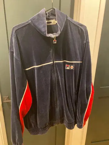 FILA 벨로아 트랙 자켓 L 네이비 레드 데몬 알반