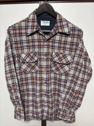 50~60s 빈티지 J.C.PENNEY 오픈 카라 울 체크 셔츠