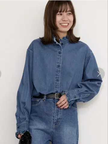 저널 스탠다드 리룸 데님 프릴 블라우스