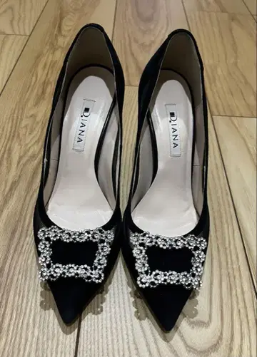 DIANA 블랙 스웨이드 하이힐 24cm