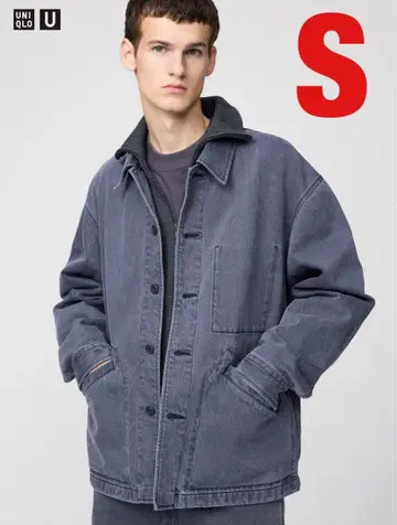 UNIQLO U 오버 사이즈 컬러 데님 자켓 블랙 S