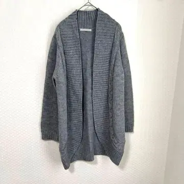 엘르 플래닛 루즈핏 라메 긴팔 롱 가디건 그레이