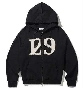 블랙 29 프린트 집업 후드티
