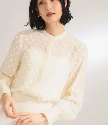 [ 2024AW ] Demi-Luxe BEAMS 도트 자카드 블라우스