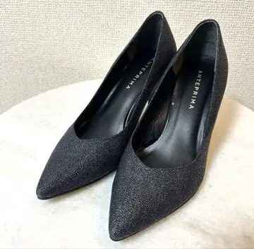 [컨디션 최상] ANTEPRIMA 블랙 라메 7cm 하이힐 사이즈 23