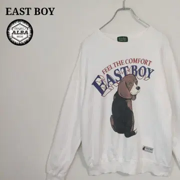 EASTBOY 이스트 보이 맨투맨 빈티지 강아지 화이트 M