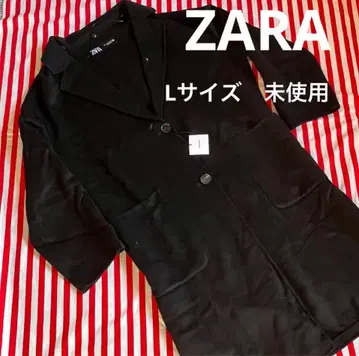 미사용 ZARA 남성용 울 혼방 체스터 코트 블랙 L 사이즈
