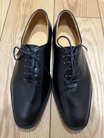 [ 미사용 새상품 ] DELMONACO 블랙 가죽 레이스업 슈즈