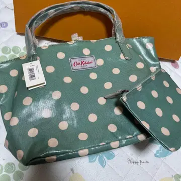 새상품 Cath Kidston 캐스키드슨 그린 도트 토트백