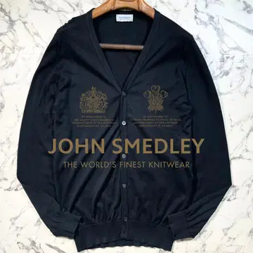 새상품급 (M) John Smedley 씨 아일랜드 코튼 가디건 블랙