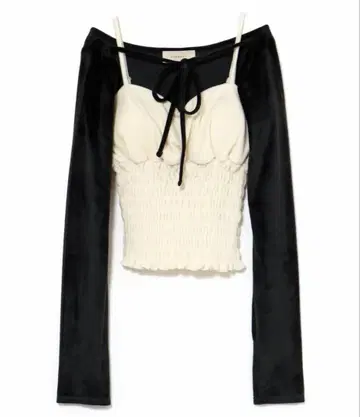 andmary Mei shirring tops black