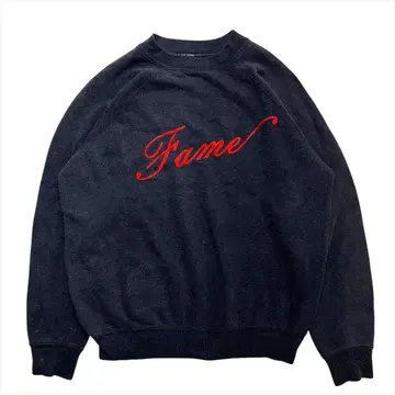 Fame 로고 맨투맨 셔츠 트레이닝복 블랙 구제 의류 남성용 F