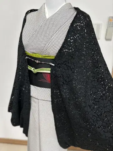 레이스 블랙 모몽가 코트 일본 의류 코트 겉옷