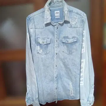 ZARA 릴랙스핏 데님 자켓 데미지 S 사이즈