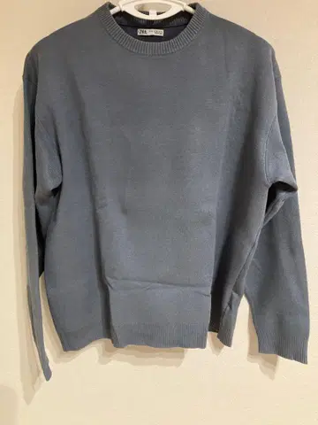 ZARA 블루 그레이 크루넥 스웨터