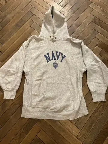 빈티지 Champion Navy 그레이 후드티 L