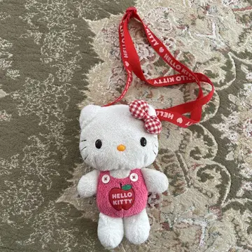 헤이세이 레트로 헬로키티 봉제 인형 미니백 깅엄 체크 산리오