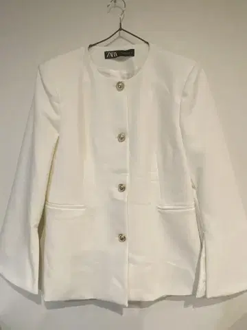 ZARA 노카라 자켓 골드 버튼 포멀 플레어