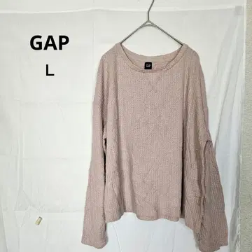 GAP [L] 와플 편직 긴팔 상의 핑크 계열 긴팔