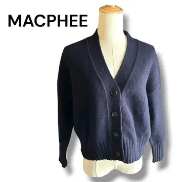 MACPHEE 맥피 네이비 캐시미어 혼방 가디건 사이즈 S