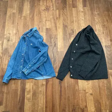 LACOSTE LIVE 데님 셔츠 + BEAMS 가디건