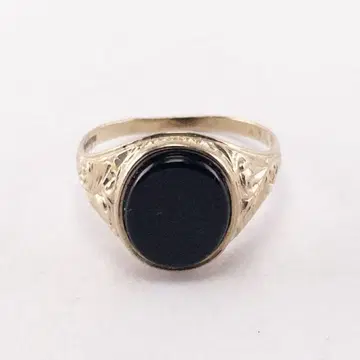 영국제 9금 빈티지 오닉스 조각 시그넷 반지 16호