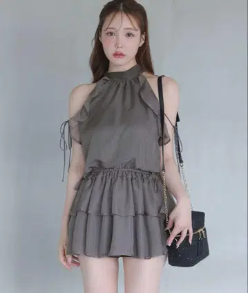 NICE CLAUP 아메스리 원피스 그레이