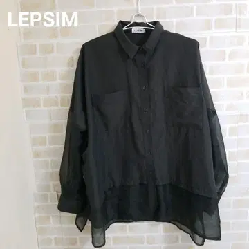 LEPSIM 절개 판초 셔츠