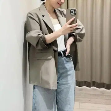 엘르 울 모헤어 포플린 자켓