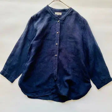 마가렛호웰 밴드 카라 셔츠 린넨 100% 블랙 사이즈 III